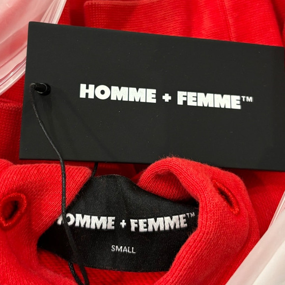 Homme + Femme Space Ship Hoodie Red Small - Picture 3 of 5